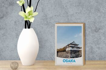 Panneau en bois voyage 12x18 cm Osaka Japon Asie maison ville décoration 3