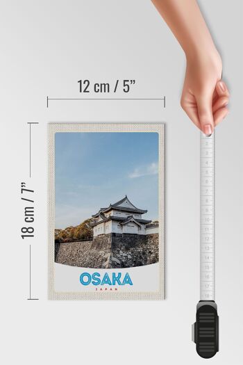 Panneau en bois voyage 12x18 cm Osaka Japon Asie maison ville décoration 4
