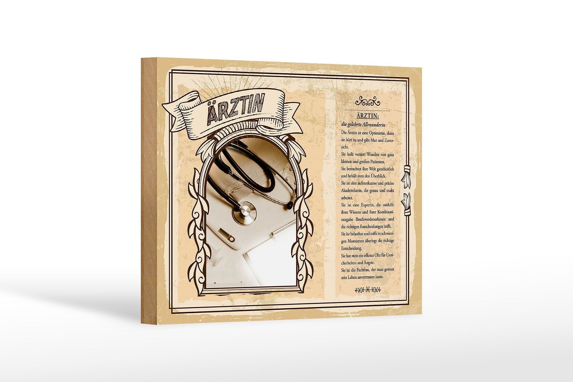 Wooden sign professions 18x12 cm doctor expert courage confidence