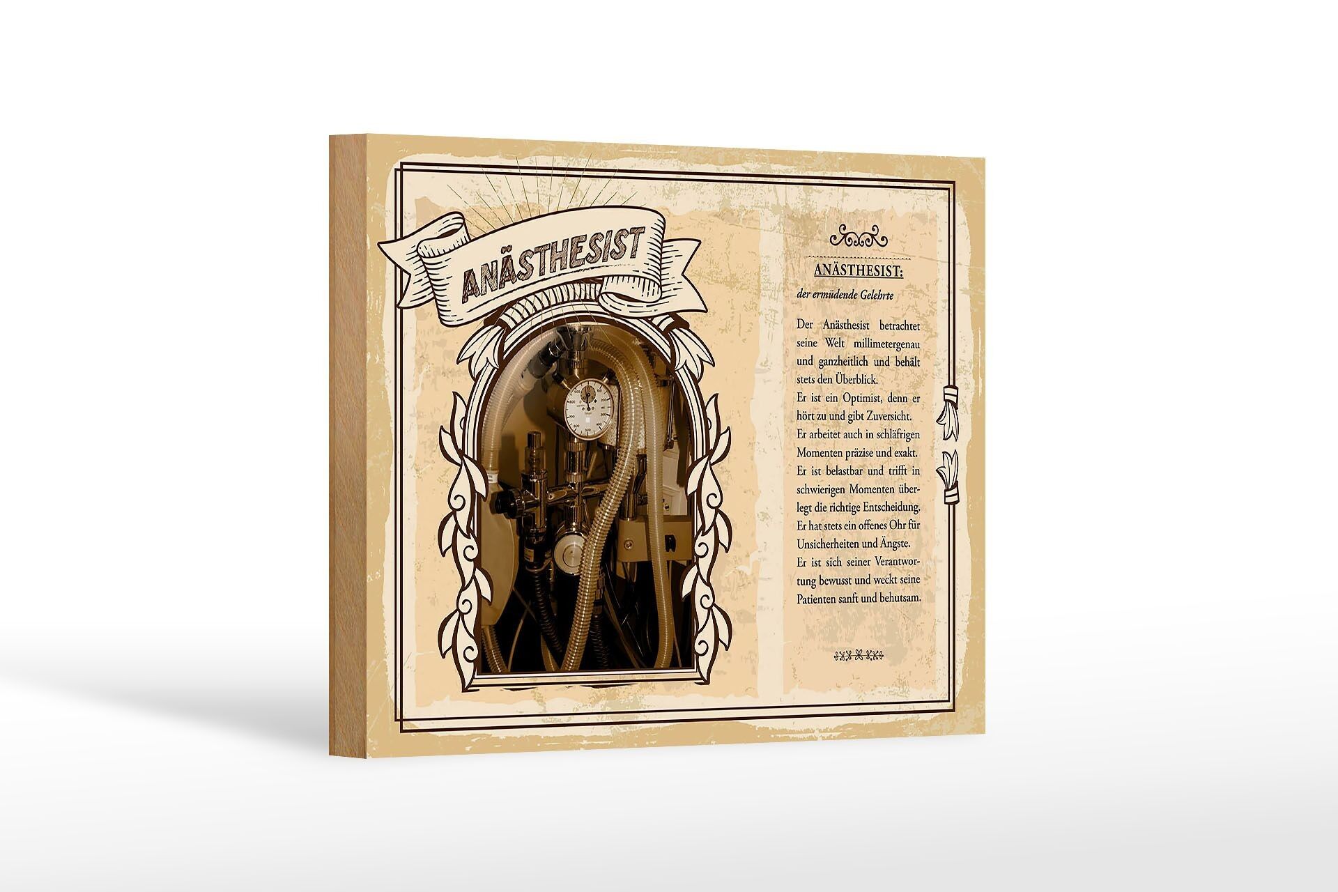 Wooden sign professions 18x12 cm anesthesiologist optimist holistic