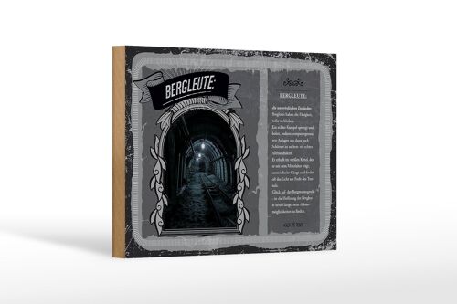 Holzschild Berufe 18x12 cm Bergleute sprengt bohren Berge