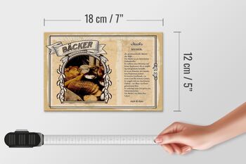 Panneau en bois métiers 18x12 cm boulanger de bon goût maître levure 4