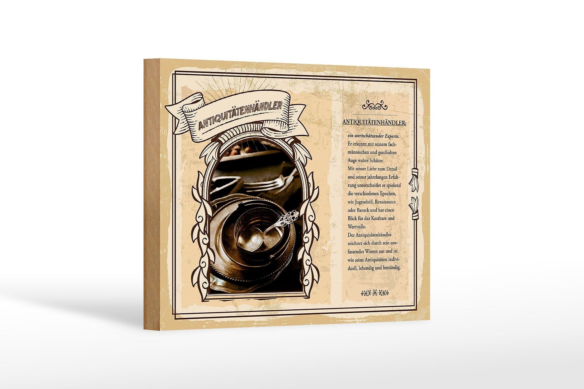 Cartello in legno mestieri cm 18x12 dettaglio antiquario tesori