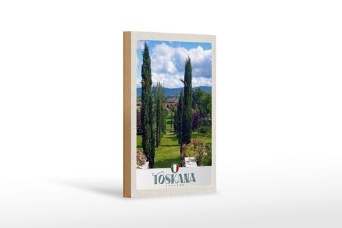 Holzschild Reise 12x18 cm Toskana Italien Natur Wiese Dekoration