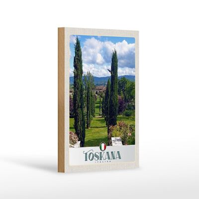 Cartello in legno da viaggio 12x18 cm Toscana Italia decorazione prato naturale
