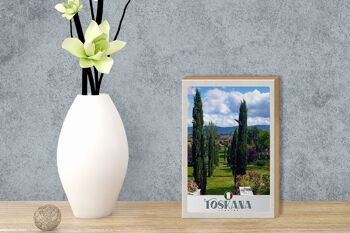 Panneau en bois voyage 12x18 cm Toscane Italie décoration prairie nature 3