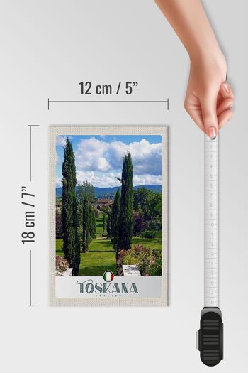 Panneau en bois voyage 12x18 cm Toscane Italie décoration prairie nature 4