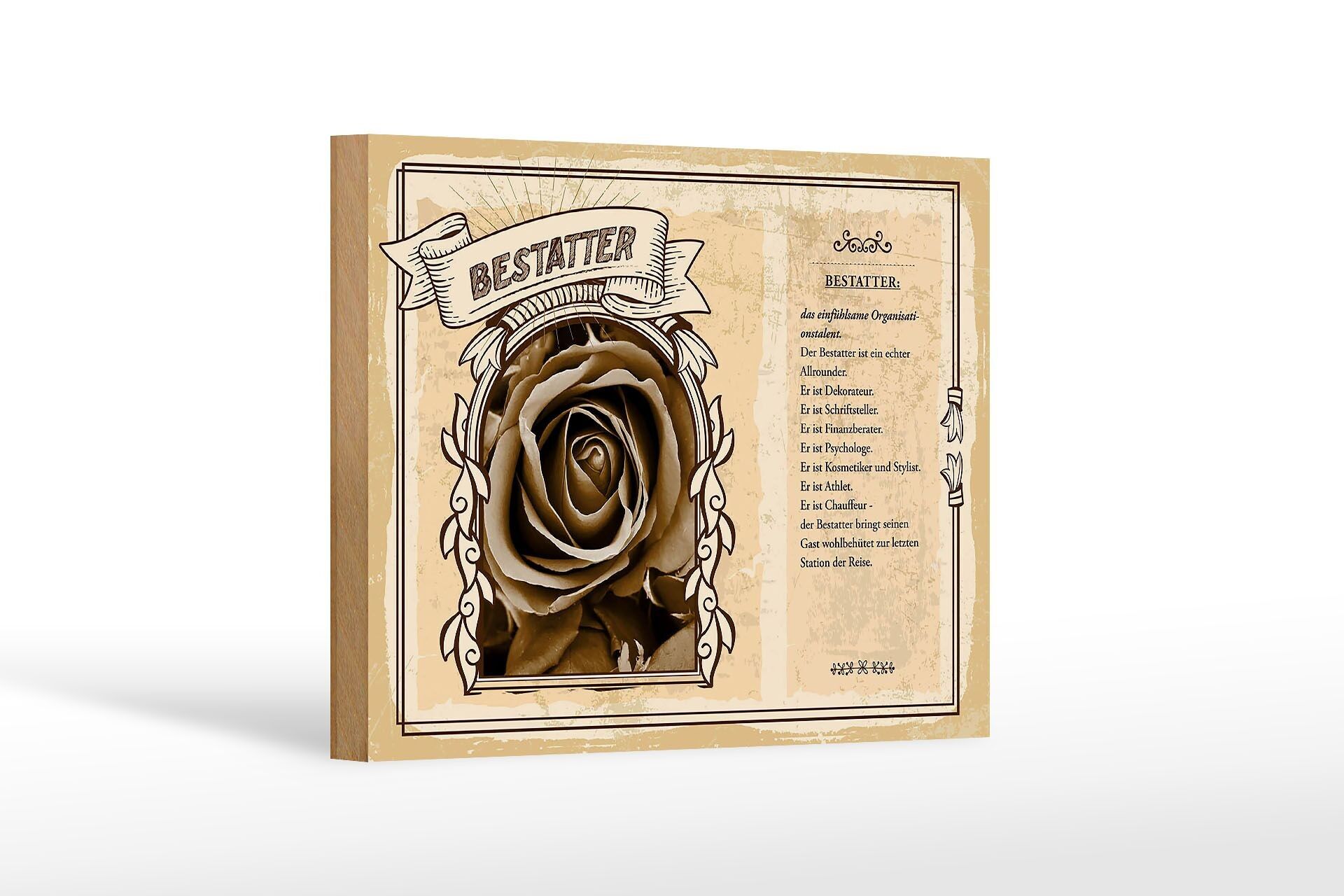 Cartello in legno professioni cm 18x12 becchino decoratore estetista