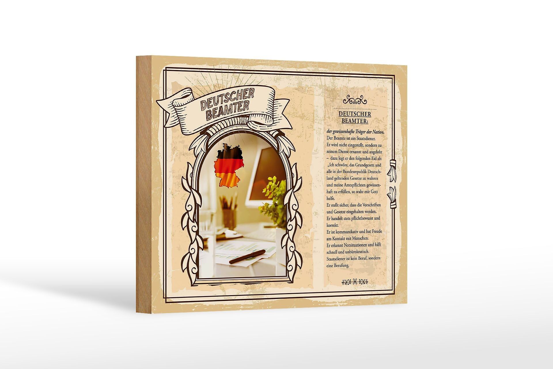 Cartello in legno professioni 18x12 cm Nazione dei dipendenti pubblici tedeschi