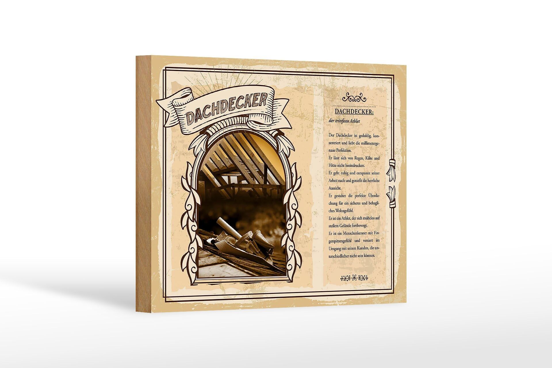 Letrero de madera profesiones 18x12 cm techador pisa firmemente atleta decoración