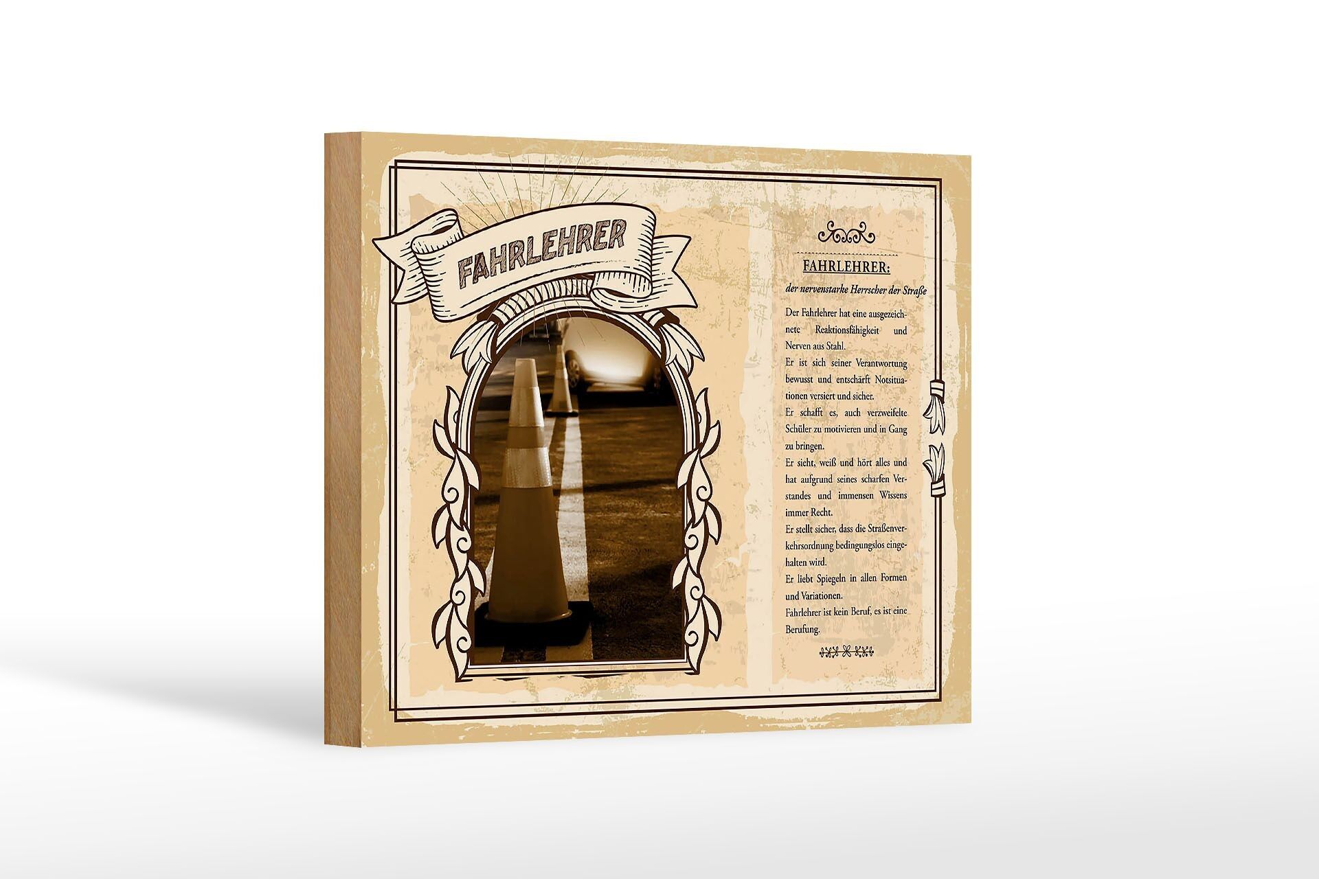 Cartello in legno professioni 18x12 cm istruttore di guida nervi realizzato in acciaio decoro