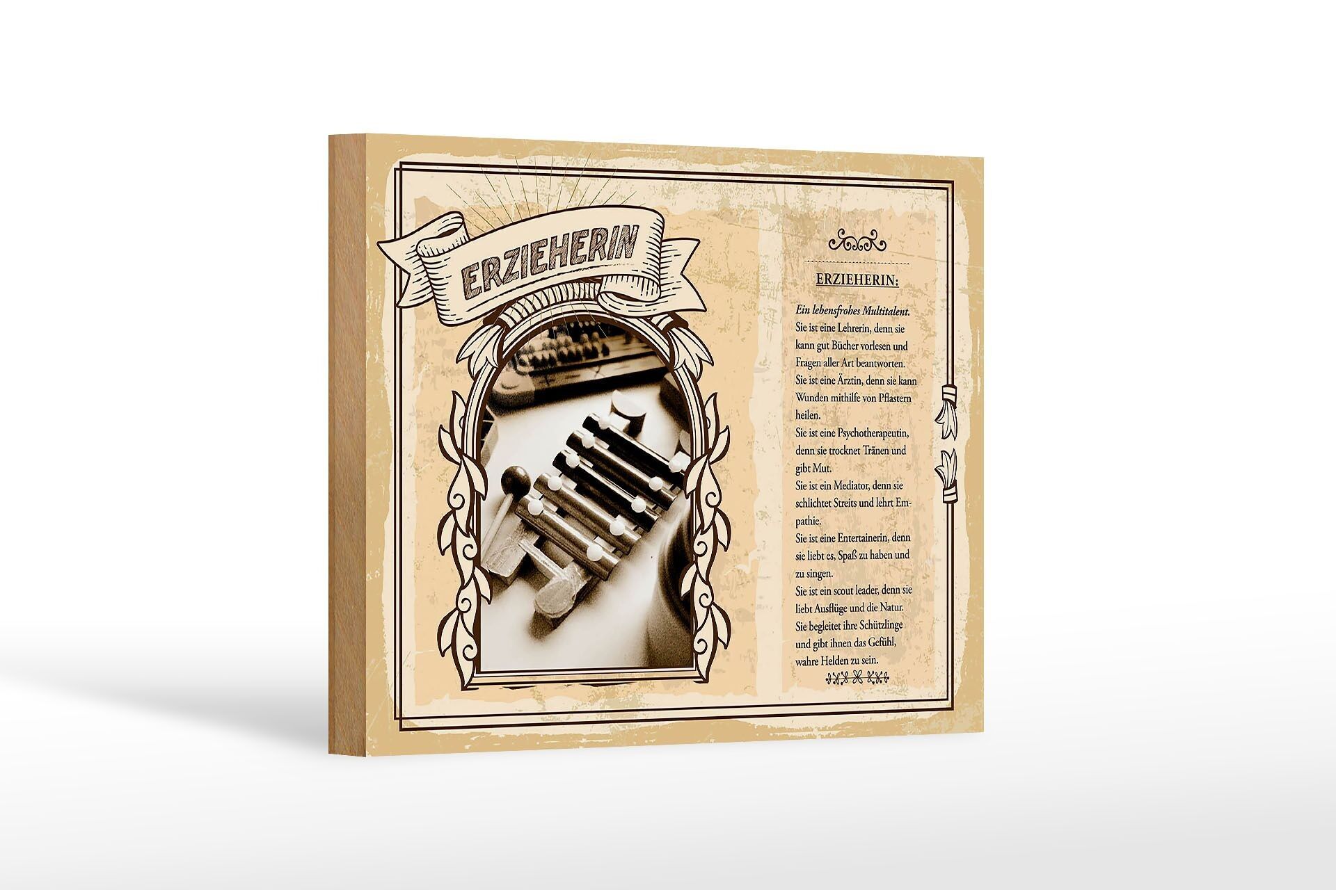 Cartello in legno professioni 18x12 cm decorazione libri educatore insegnante