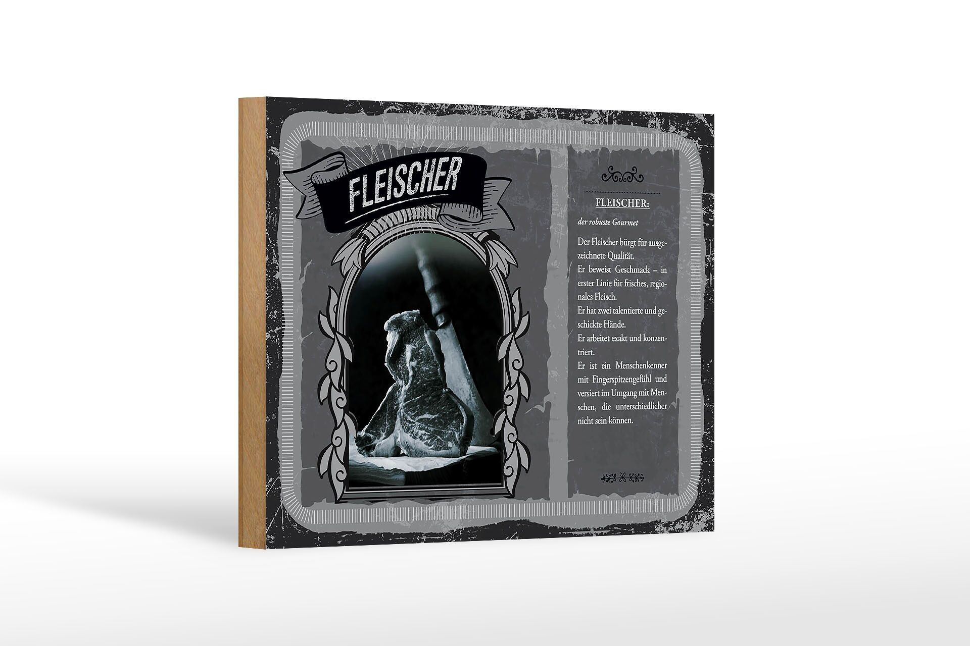 Cartello in legno professioni 18x12 cm macelleria robusta qualità gourmet