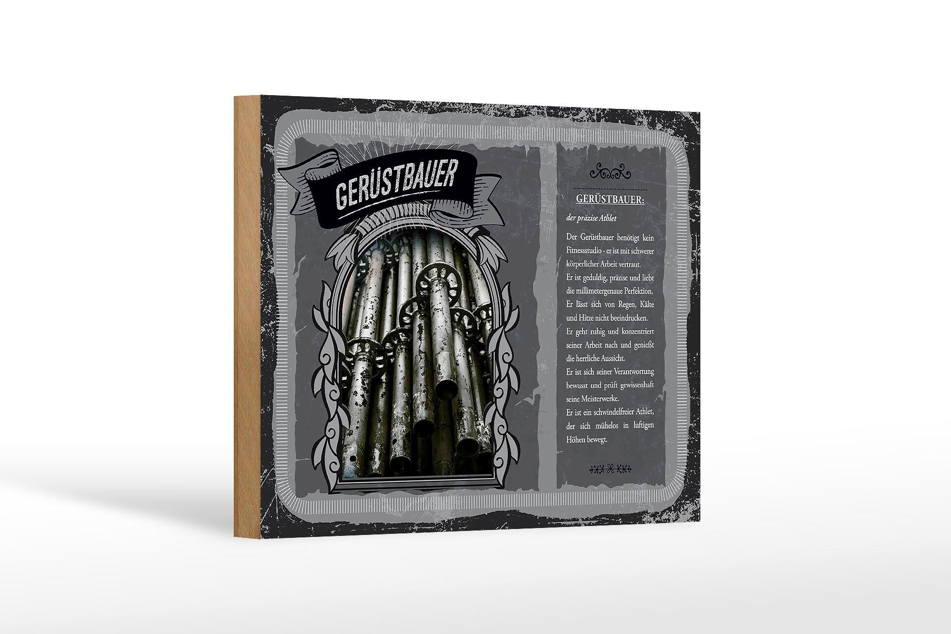 Cartello in legno professioni 18x12 cm decorazione precisa per ponteggio atleta