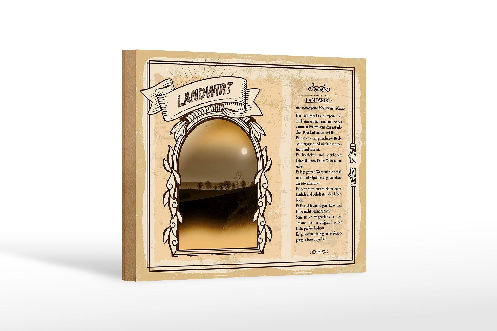 Cartello in legno professioni 18x12 cm contadino resistente alle intemperie maestro natura