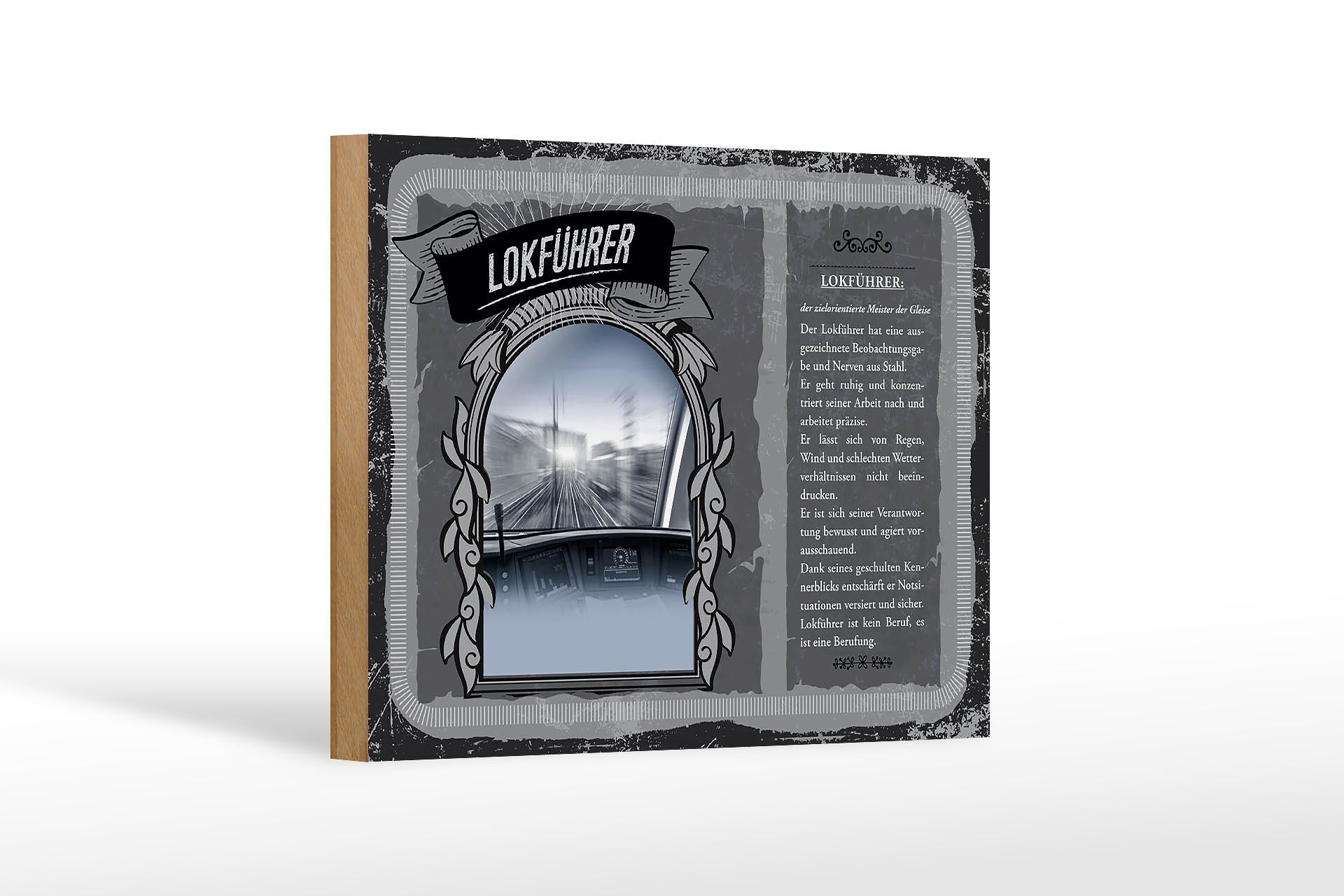 Cartello in legno professioni 18x12 cm macchinista orientato agli obiettivi maestro