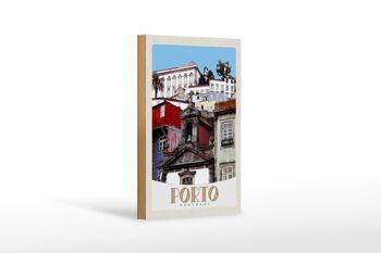 Panneau en bois voyage 12x18 cm Porto Portugal ville Europe vacances 1