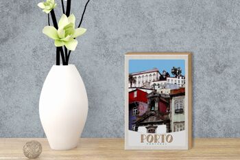 Panneau en bois voyage 12x18 cm Porto Portugal ville Europe vacances 3