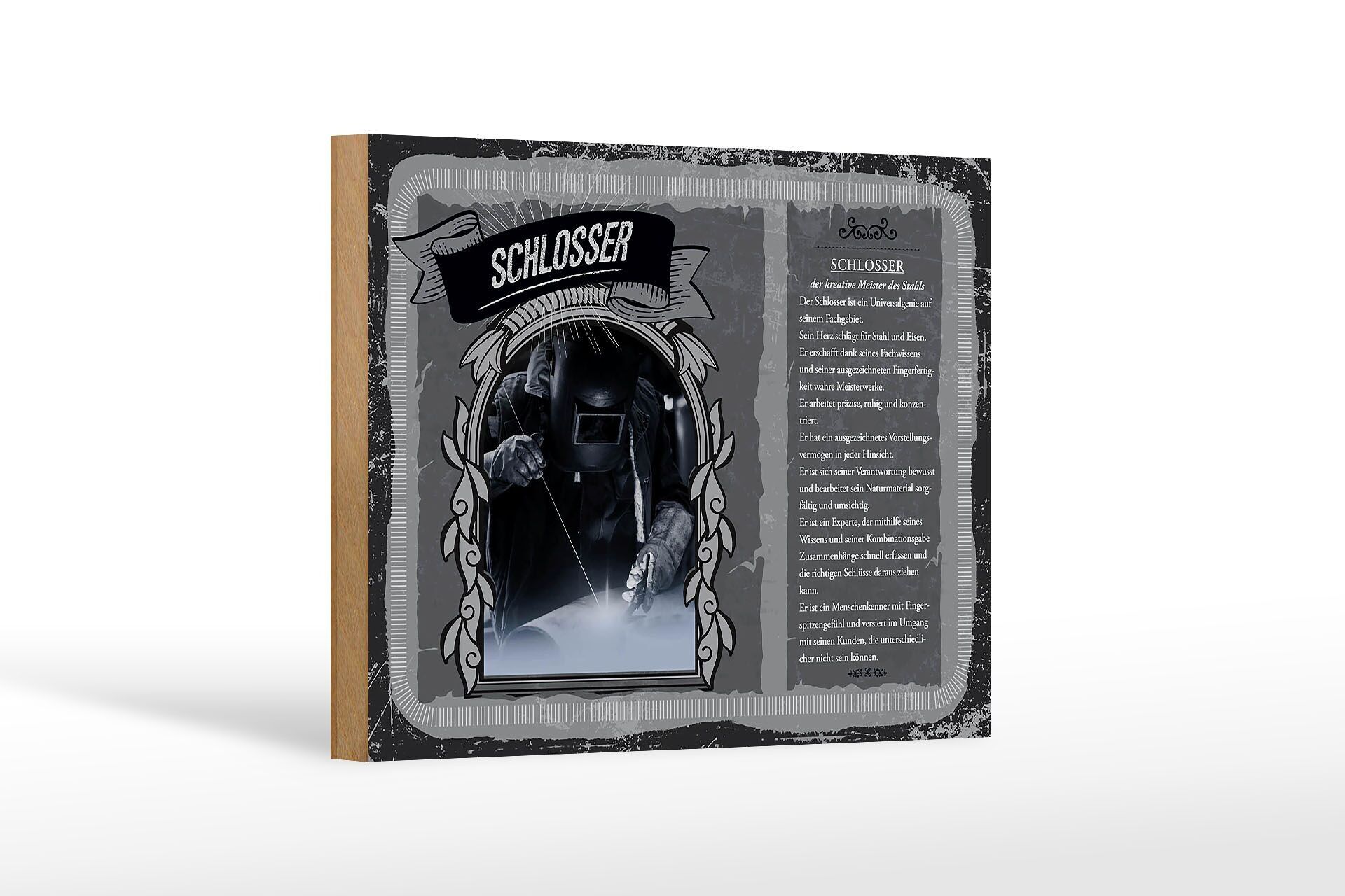 Cartello in legno professioni 18x12 cm fabbro creativo maestro decorazione