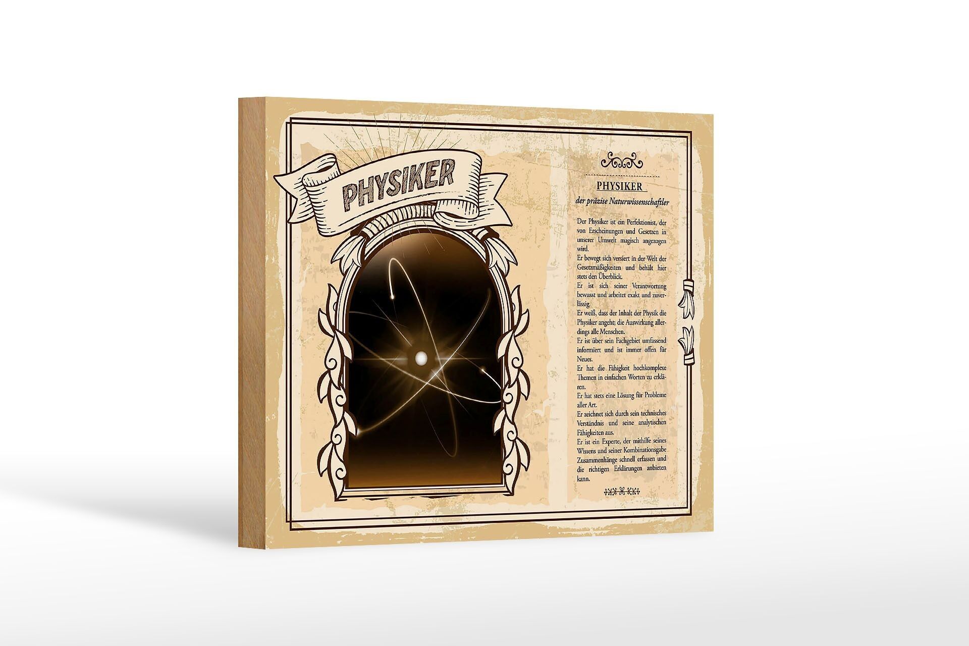 Holzschild Berufe 18x12 cm Physiker präzise Naturwissenschaft
