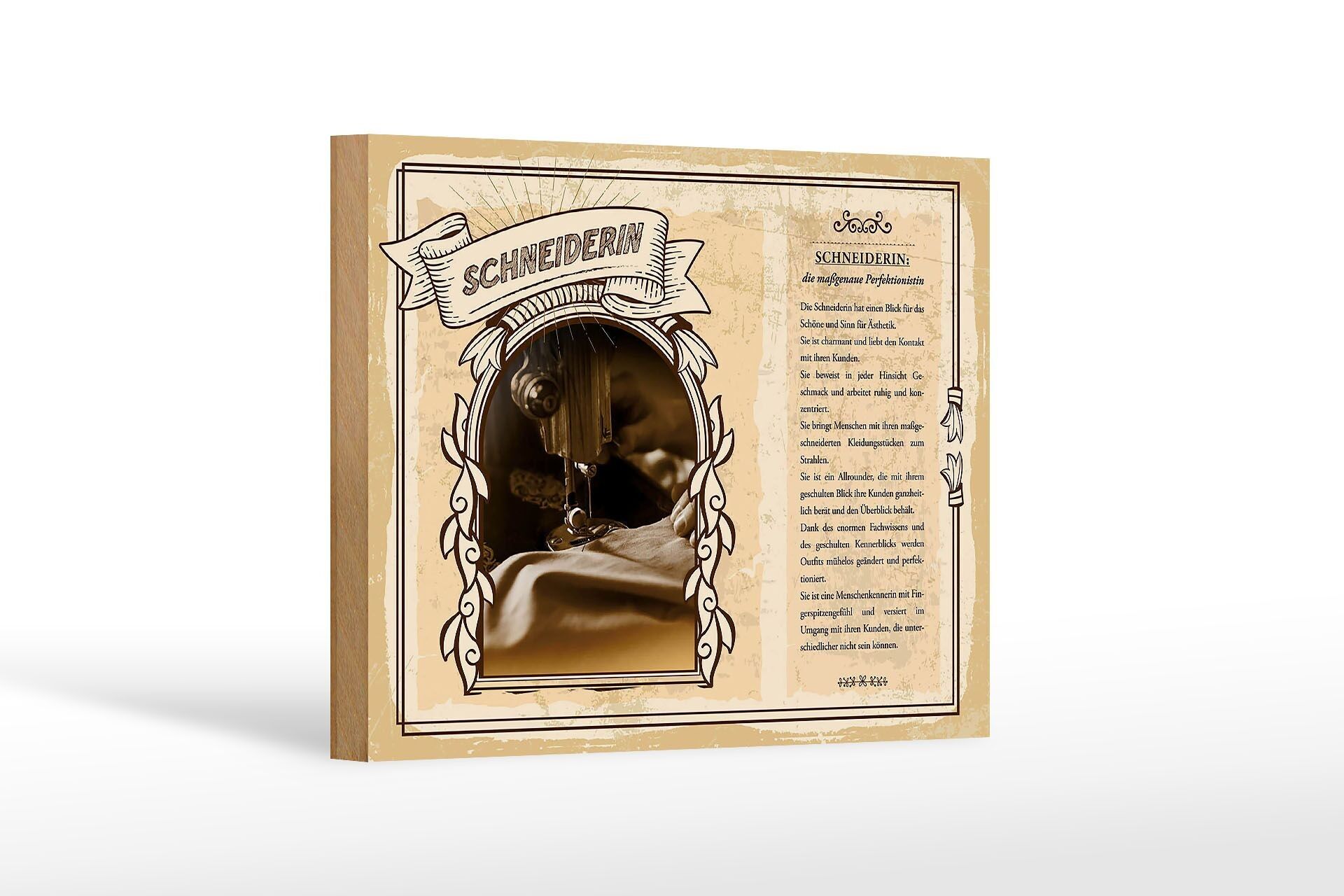 Cartello in legno professioni 18x12 cm sarta bellissimo decoro estetico