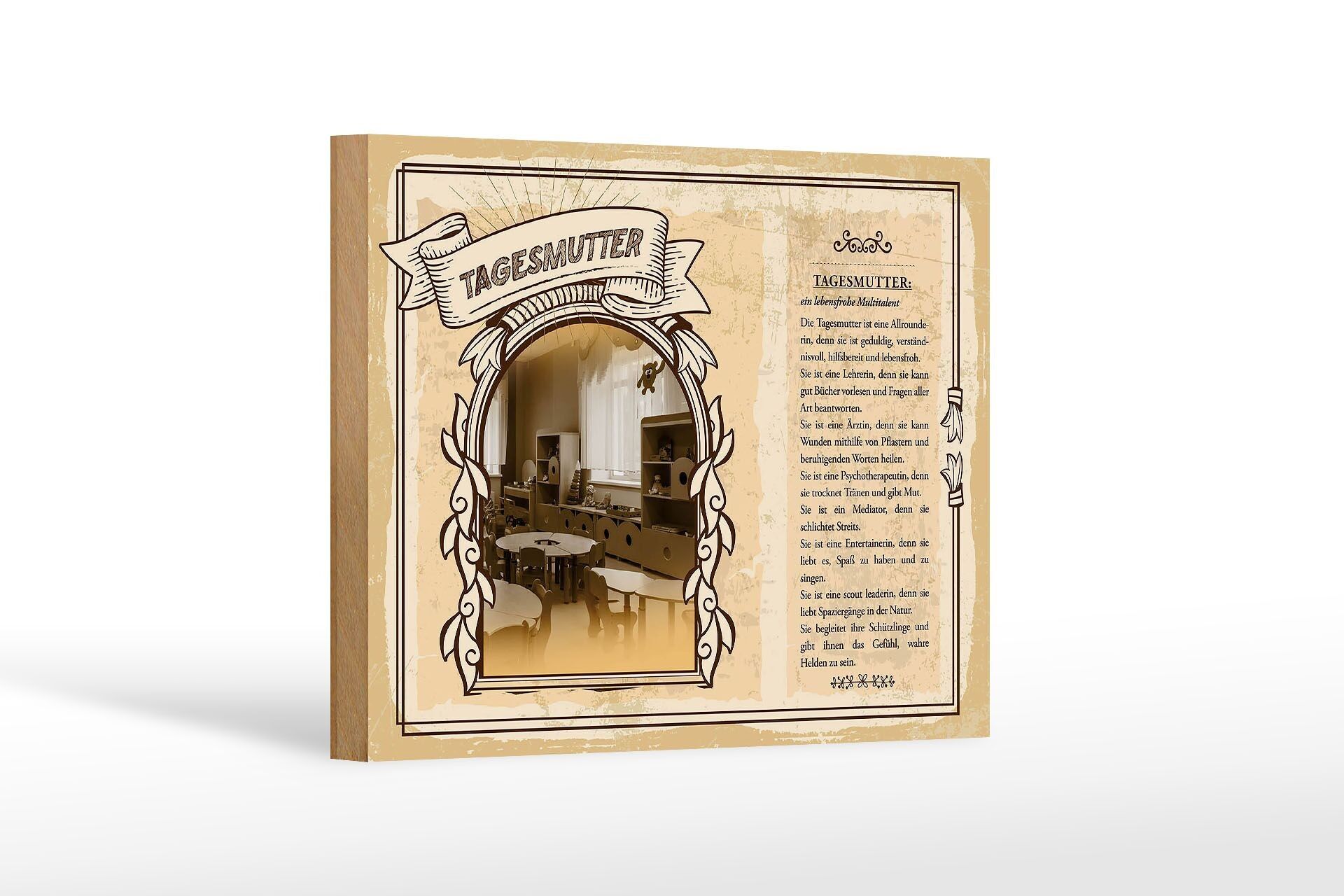 Cartello in legno professioni educatrice vera eroina 18x12 cm decorazione