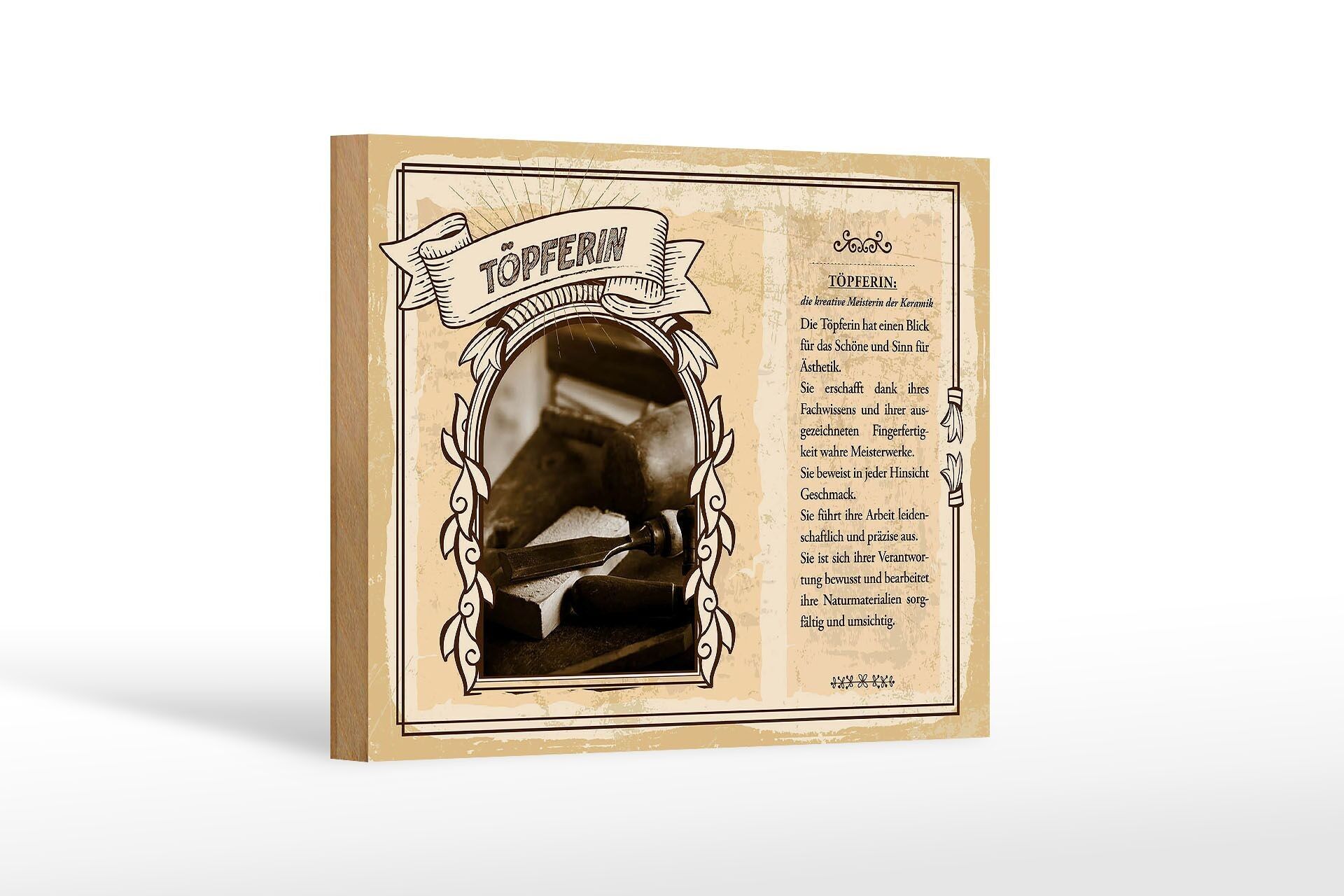 Letrero de madera profesiones alfarero creative master 18x12 cm decoración