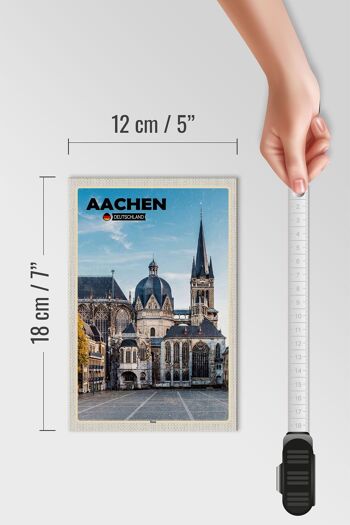Panneau en bois villes Aix-la-Chapelle Allemagne architecture cathédrale 12x18 cm 4