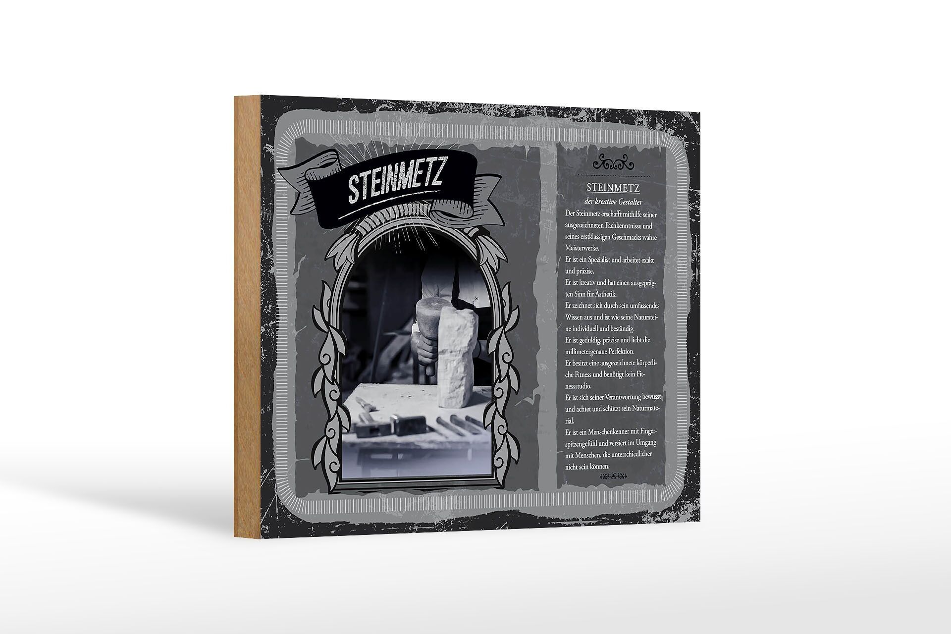 Letrero de madera profesiones 18x12 cm obras maestras de cantero decoración exacta