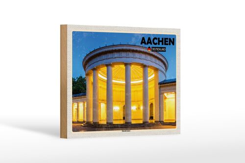 Holzschild Städte Aachen Deutschland Elisenbrunnen 18x12 cm