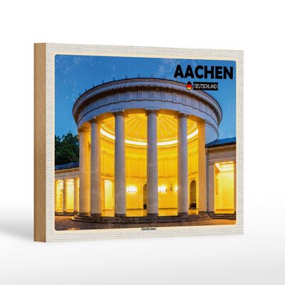 Holzschild Städte Aachen Deutschland Elisenbrunnen 18x12 cm