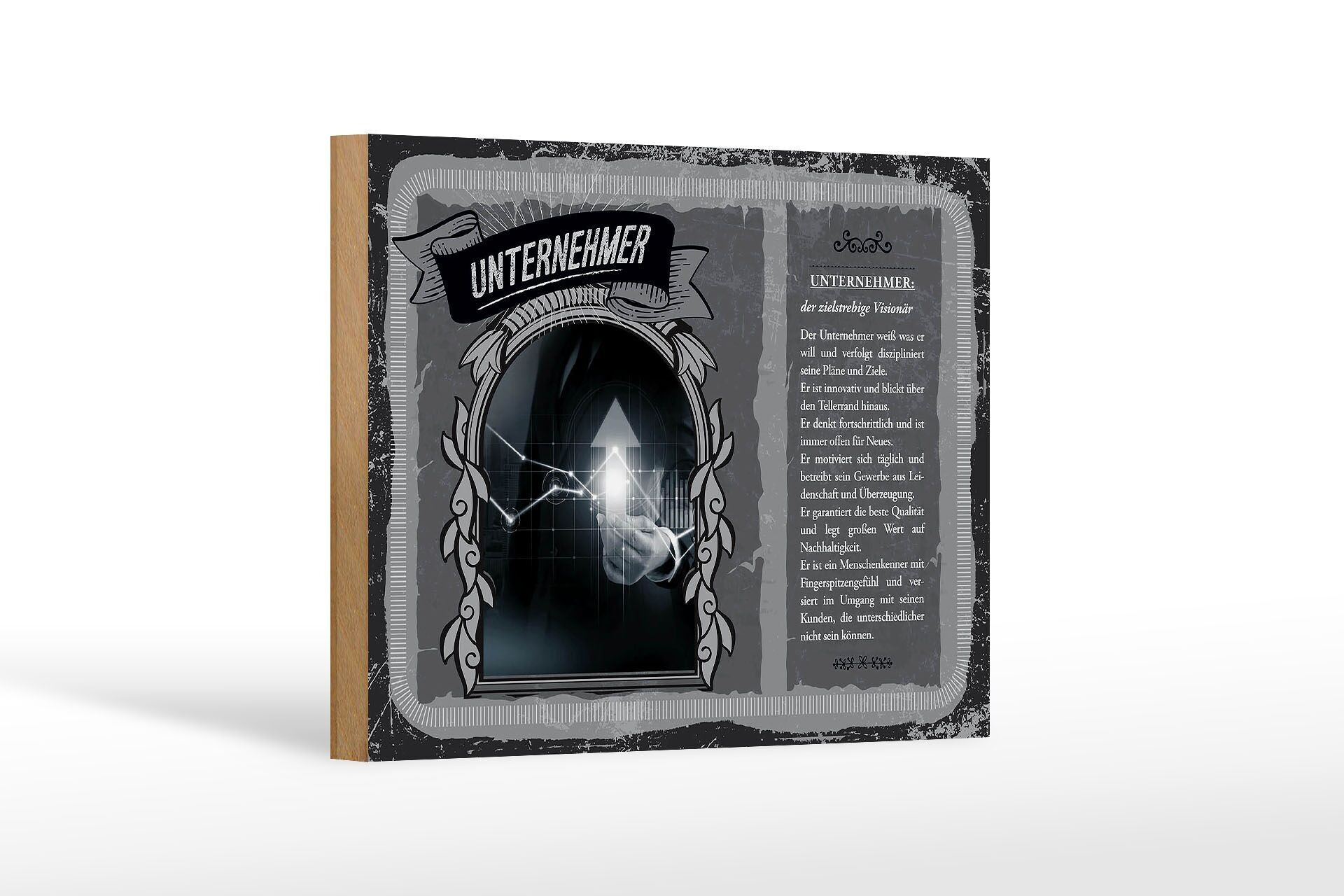 Cartello in legno professioni imprenditori business innovativo decorazione 18x12 cm