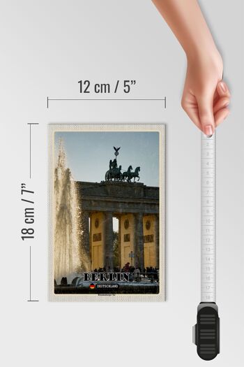 Panneau en bois villes Berlin porte de Brandebourg architecture 12x18 cm 4