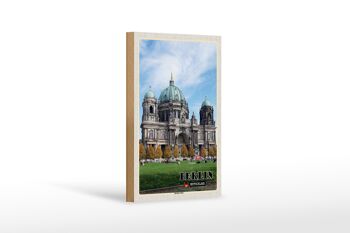 Panneau en bois villes Berlin capitale cathédrale architecture 12x18 cm 1