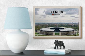 Panneau en bois villes Stade olympique de Berlin Allemagne 18x12 cm 3