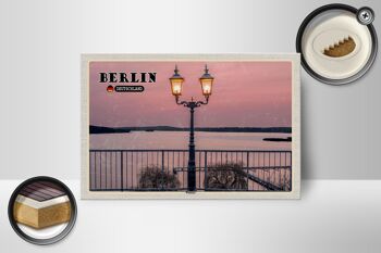 Panneau en bois villes Berlin capitale Wannsee décoration 18x12 cm 2