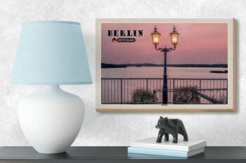 Panneau en bois villes Berlin capitale Wannsee décoration 18x12 cm 3