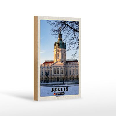 Cartel de madera ciudades Berlín Palacio de Charlottenburg decoración 12x18 cm