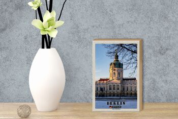 Panneau en bois villes Berlin décoration château de Charlottenburg 12x18 cm 3