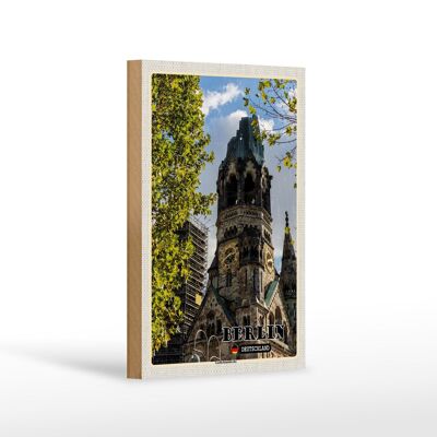 Holzschild Städte Berlin Gedächtniskirche Deutschland 12x18 cm