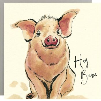 Hé bébé cochon carte 1