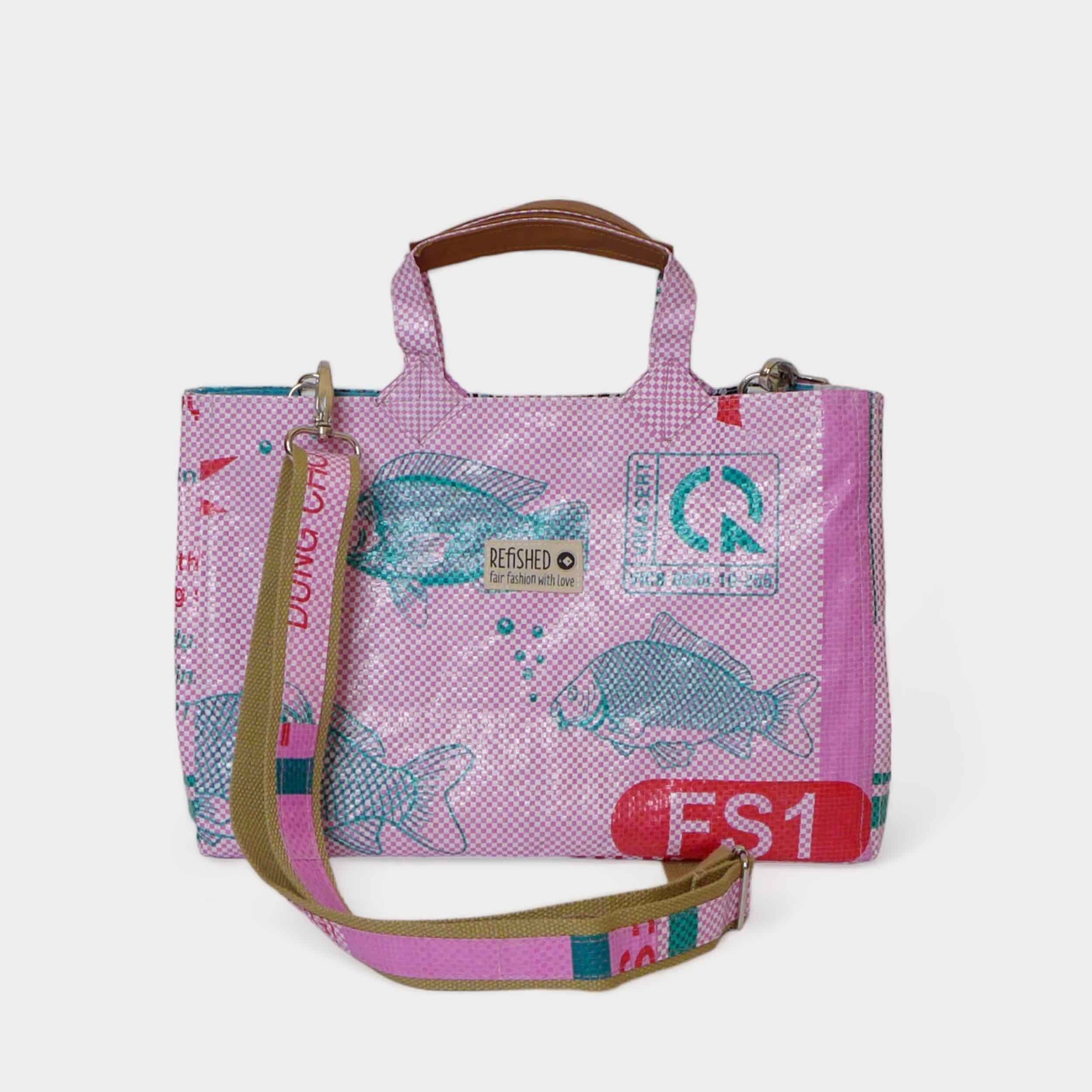BORSA ISOLDA | Borsa sostenibile in rosa e bianco