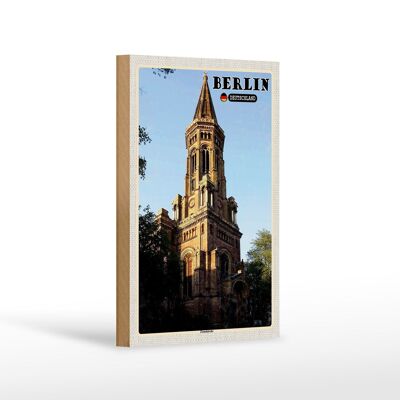 Cartel de madera ciudades Berlín Alemania Zionskirche 12x18 cm