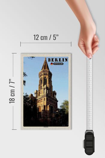 Panneau en bois villes Berlin Allemagne Zionskirche 12x18 cm 4