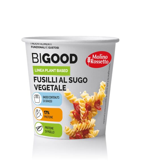 Instant cup of fusilli pasta with plant based sauce (pea proteins) - 75 g