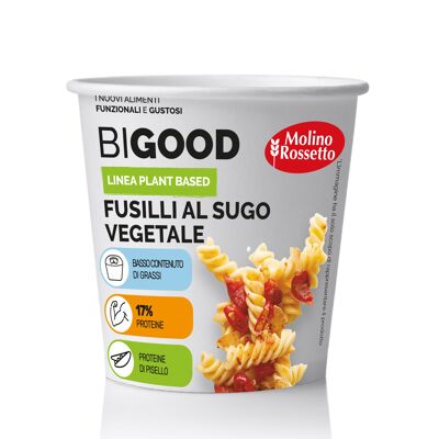 Sofortige Portion Fusilli mit Gemüsesugo (Proteine ​​aus Piselli) - 75 g