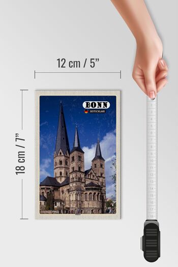 Panneau en bois villes Bonn Münster vieille ville Allemagne 12x18 cm 4
