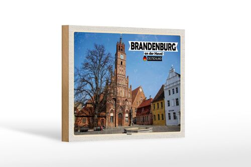 Holzschild Städte Brandenburg an der Havel Rathaus 18x12 cm