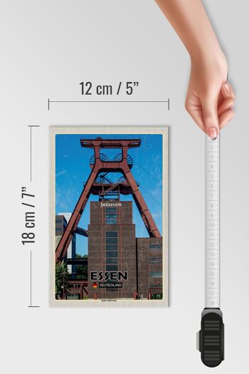 Panneau en bois villes Essen Allemagne Zeche Zollverein 12x18 cm 4