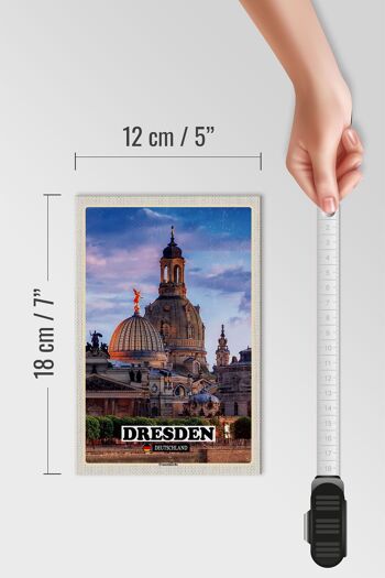 Panneau en bois villes Dresde Allemagne Frauenkirche 12x18 cm 4